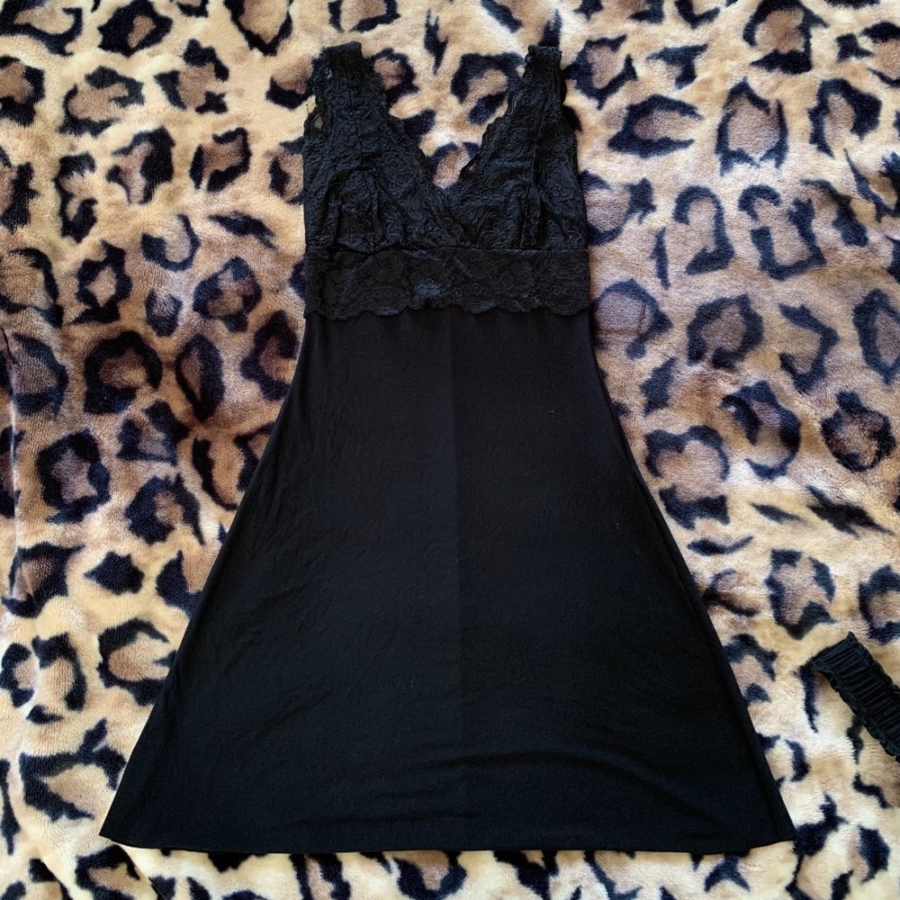 Charlotte Russe Lace Top Black Dress Size Small